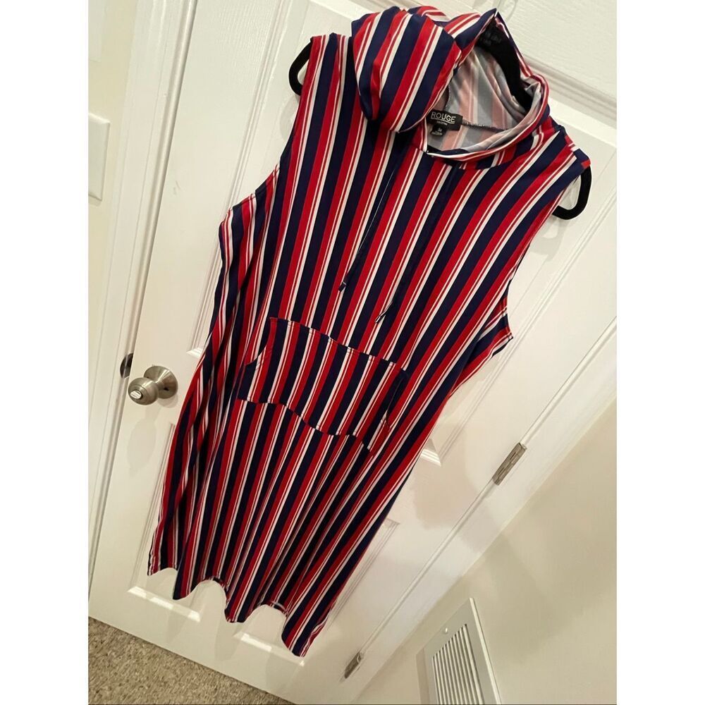 Rouge Collection women’s sleeveless hoodie dress or swim suit cover up 3X